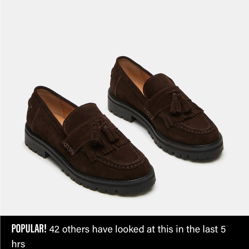 Steve Madden Dark Brown Suede Loafers - Picture 2 of 7